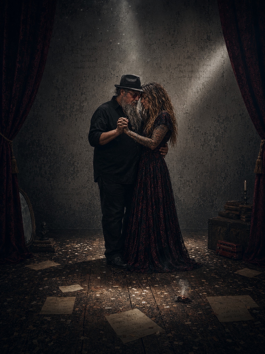 A portrait, dancing