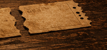 A ticket, button-sized