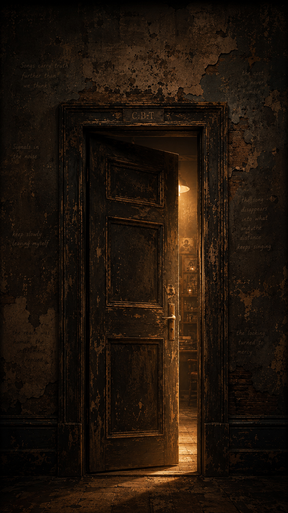The dressing-room door